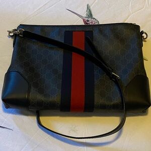 Gucci Messenger Navy and Red Web Bag